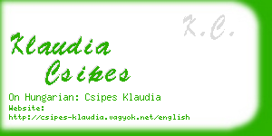 klaudia csipes business card